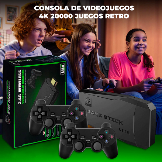 HappyGamer 4K-Consola Retro Gamestick 4K con 20.000 juegos + 2 Joystick!