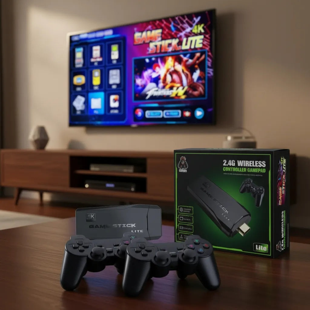 HappyGamer 4K-Consola Retro Gamestick 4K con 20.000 juegos + 2 Joystick!